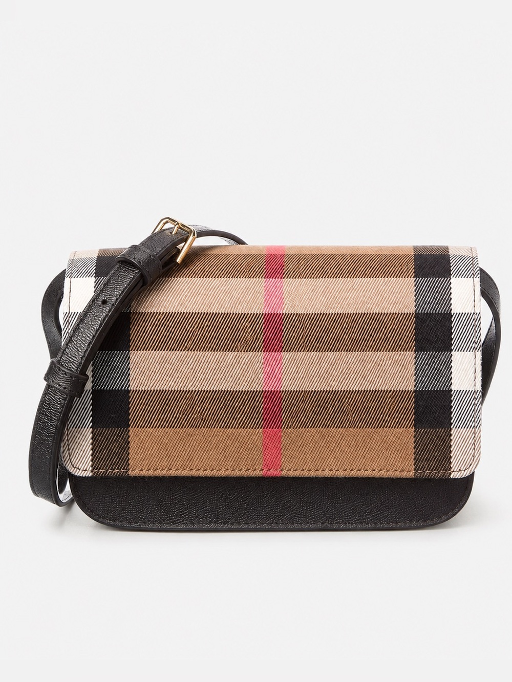 Burberry Classic checked flap Crossbody Bag Dark brown
